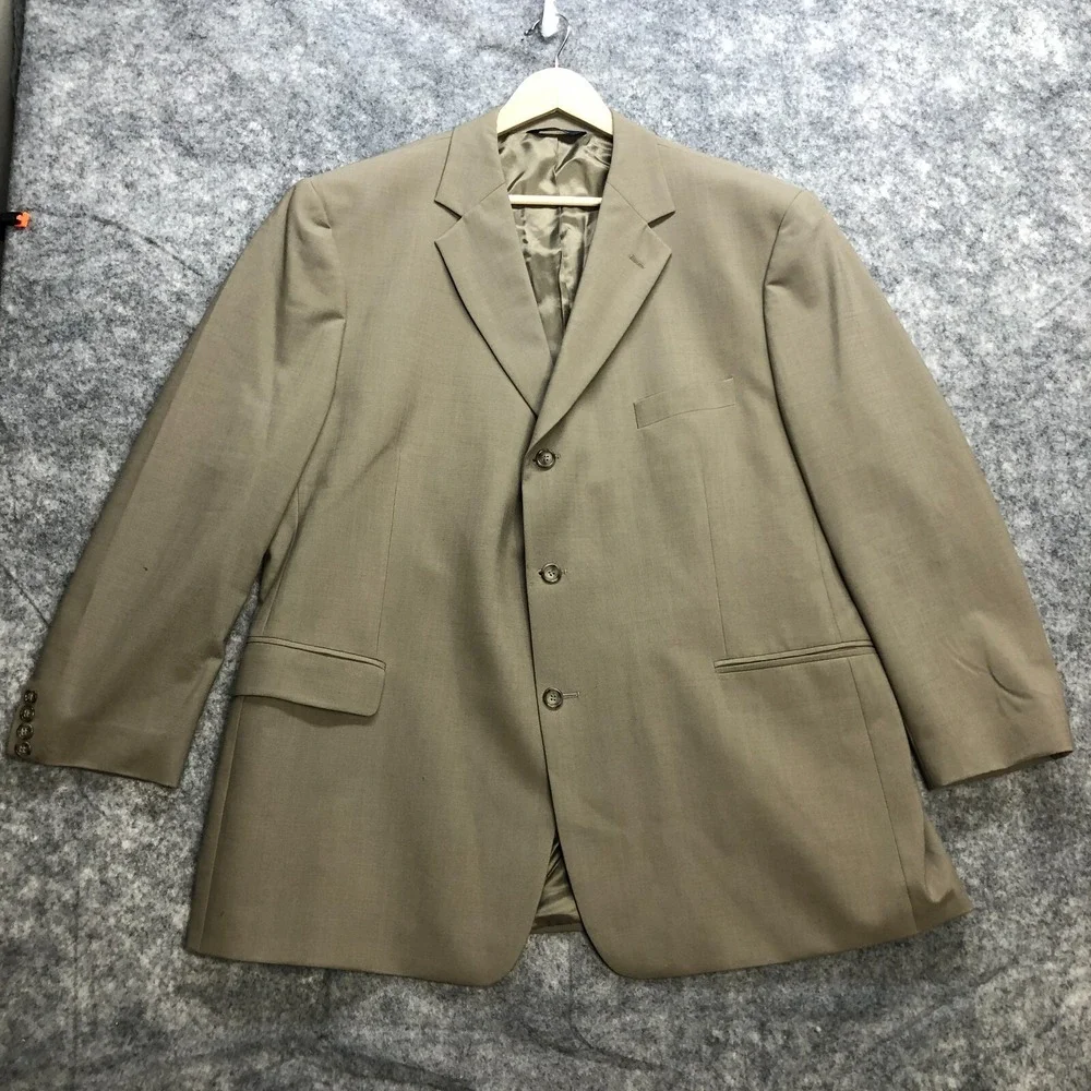 Brooks Brothers 346 Blazer Mens 50 M Tan Wool Stretch 3 Button Sport Coat Jacket
